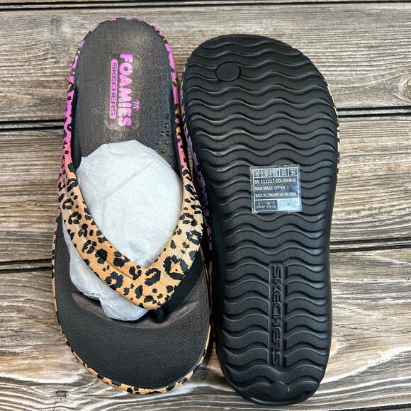 Skechers Foamies Bay Breeze Wild Kitten Sandals Size 6 - Picture 3 of 5